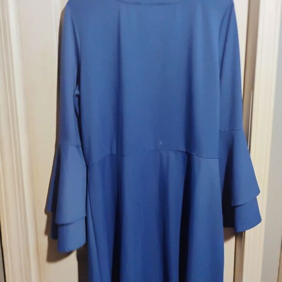 Isaac Mizrahi Blue Long Sleeve Dress - Picture 8 of 9